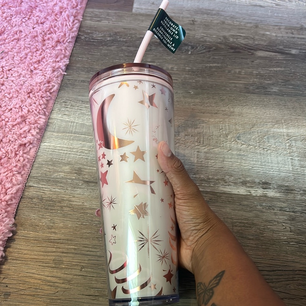 Pink and gold cup